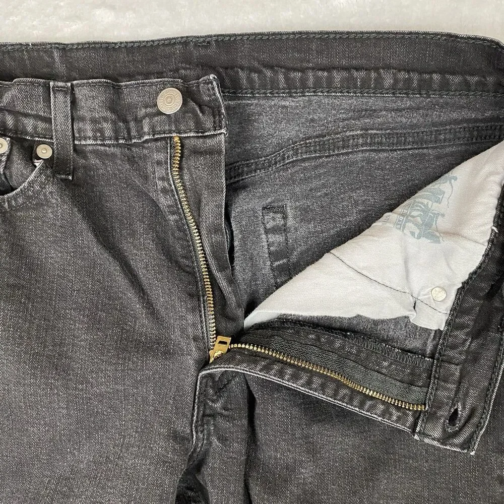 Levis 514 Jeans Mens 36x32 (Fits 36x30) Black Straight Fit Stretch Denim Casual